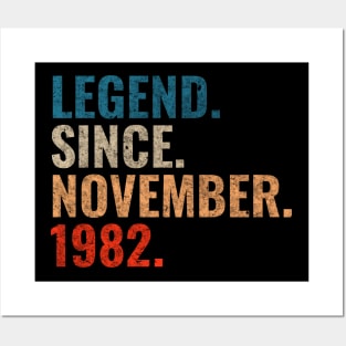 Legend since November 1982 Retro 1982 birthday shirt Posters and Art